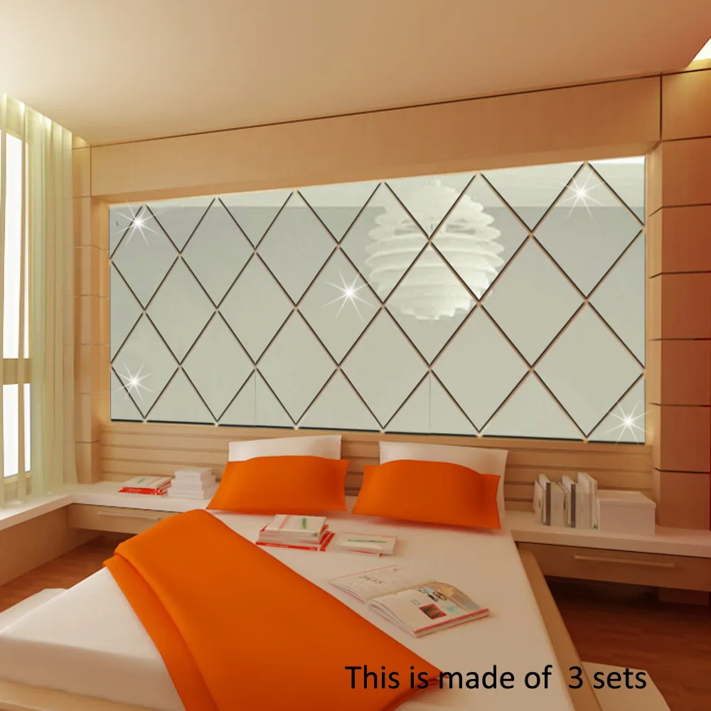 Funlife Алмазная зеркальная стена с входом в гостиную фоновая для телевизора