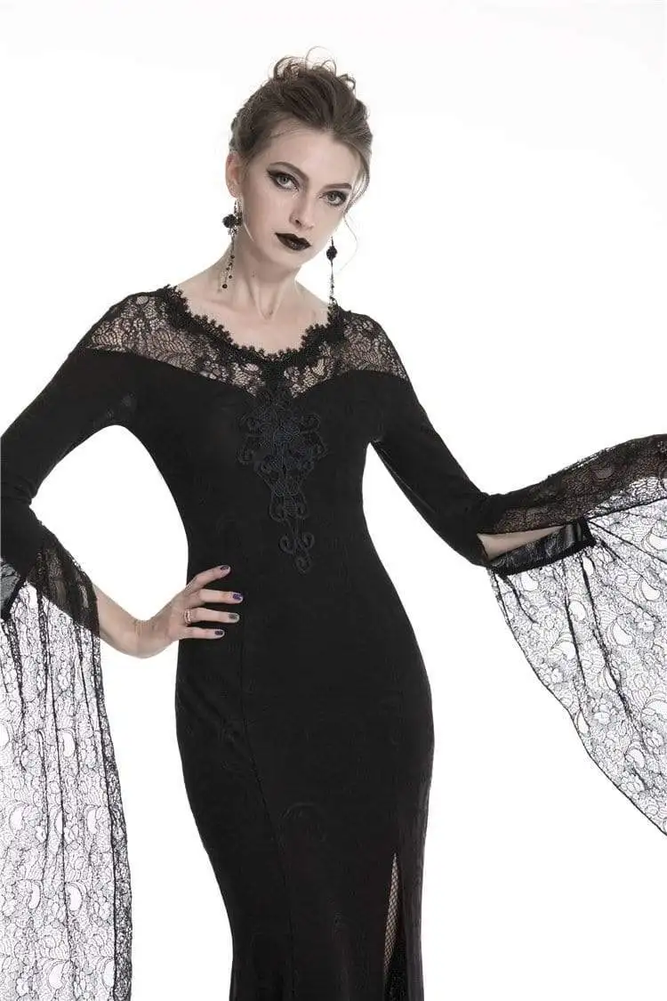 Darkinlove женские готические кружевные вечерние платья карандаш с кружевными