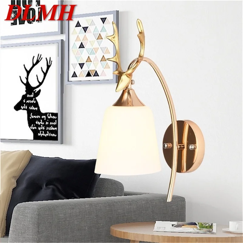 

DLMH Wall Lamps Contemporary Creative Deer head shape LED Sconces Lights Indoor For Home Balcony