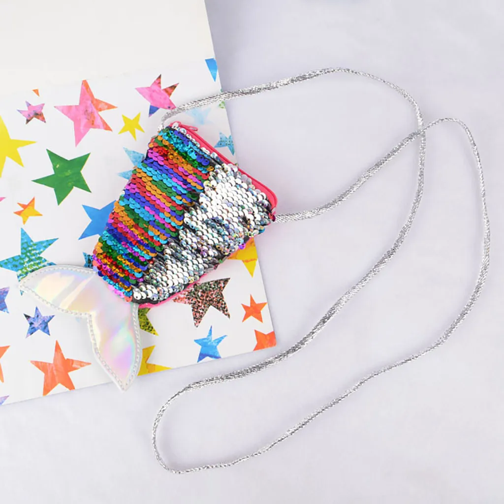 2020 женский модный двухсторонний кошелек с блестками на плечо мини сумка