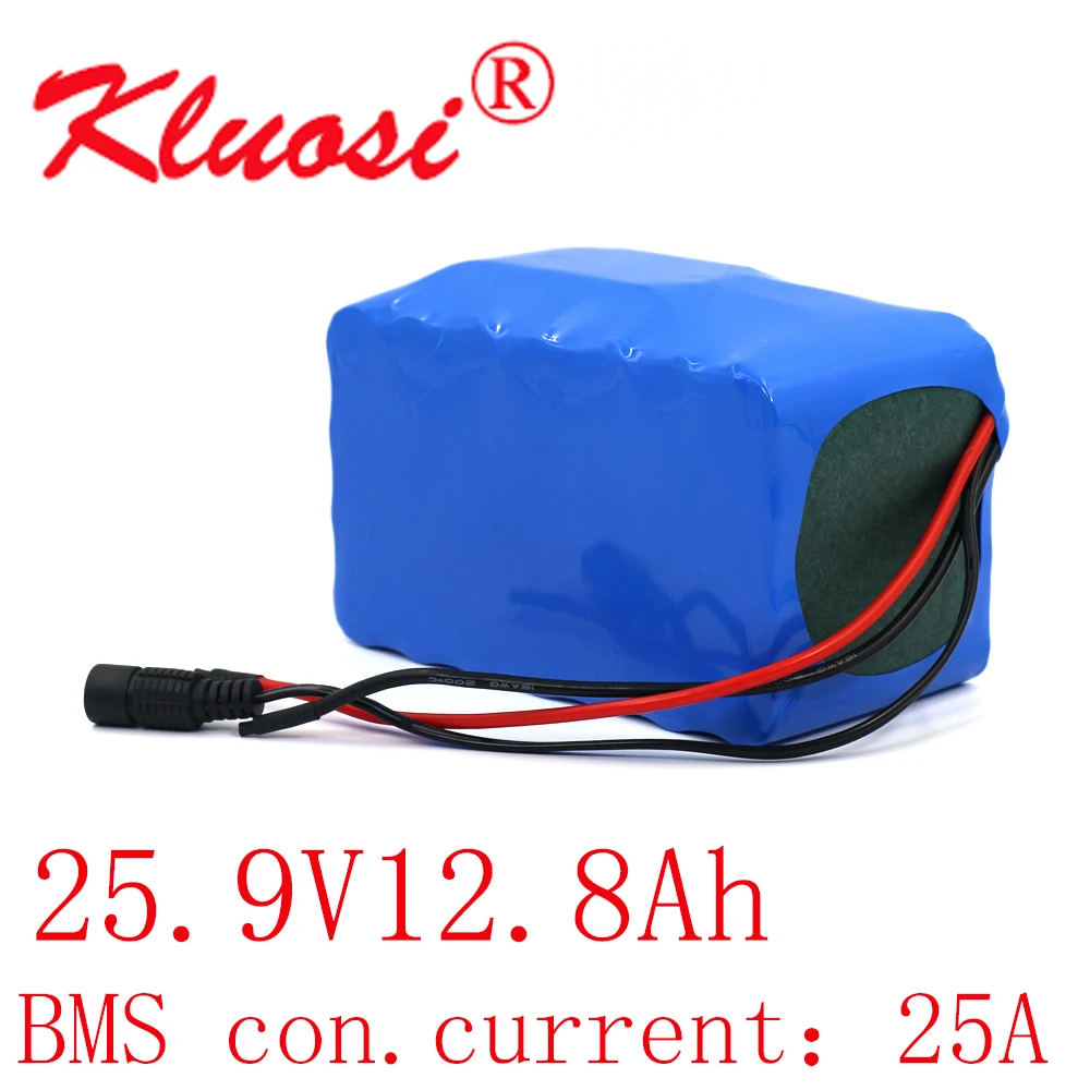 

KLUOSI 24V 12.8Ah 12Ah 7S4P 29.4V Li-ION Battery Pack with 25A BMS FOR Electric Moped Ebike Scooters Bicycle Power Wheelchair