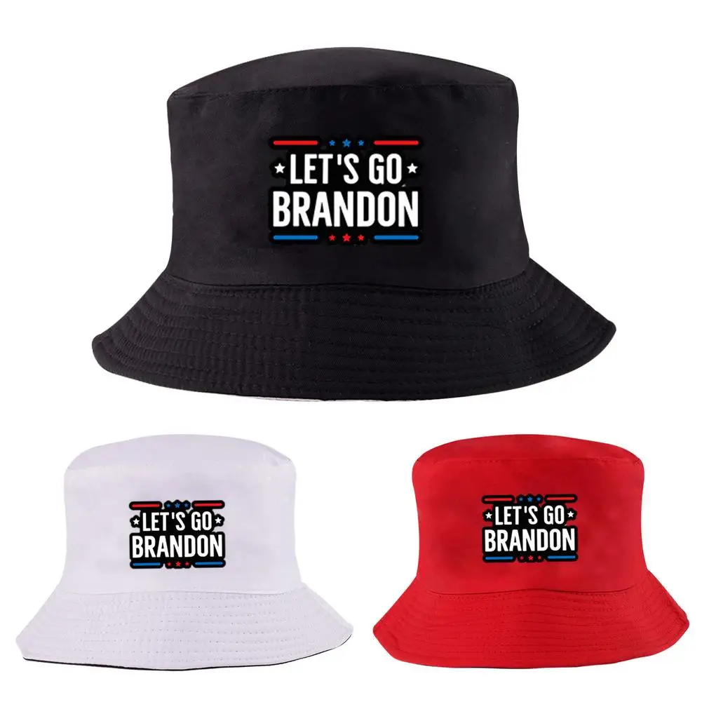 

Let's Go Brandon Fisherman Hat Solid Color Foldable Bucket Hat Beach Sun Hat Street Headwear Fisherman Outdoor Cap Unisex Hat