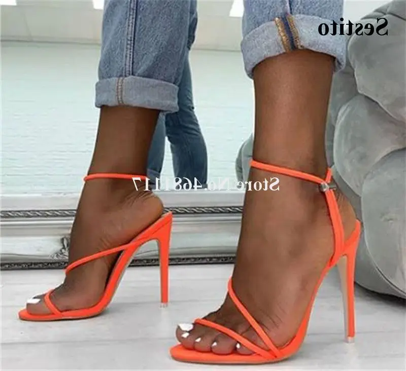 

Thin Straps High Heel Sandals Narrow Band Open Toe Suede Leather Stiletto Heel Gladiator Sandals Formal New Fashion Women