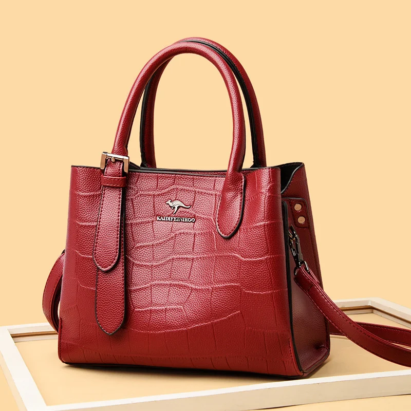 

Brand Fashion Luxury Soft Leather Shopping Top-handle Shoulder Bags Female Ladies Handbags Women Red Tote Bag