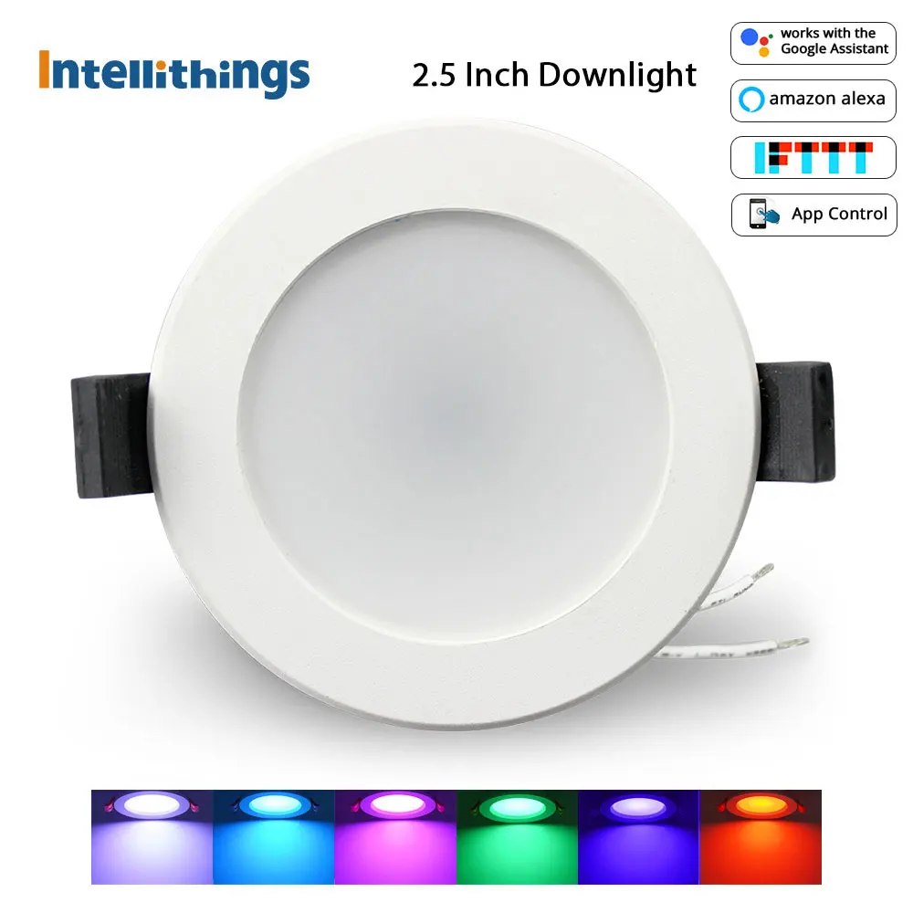 

Умный светодиодный потолочный светильник, 2,5 дюйма, 7 Вт, Wi-Fi, RGBCW, управление через приложение, Alexa, Google Assistant, домашняя Автоматизация, голосовое управление