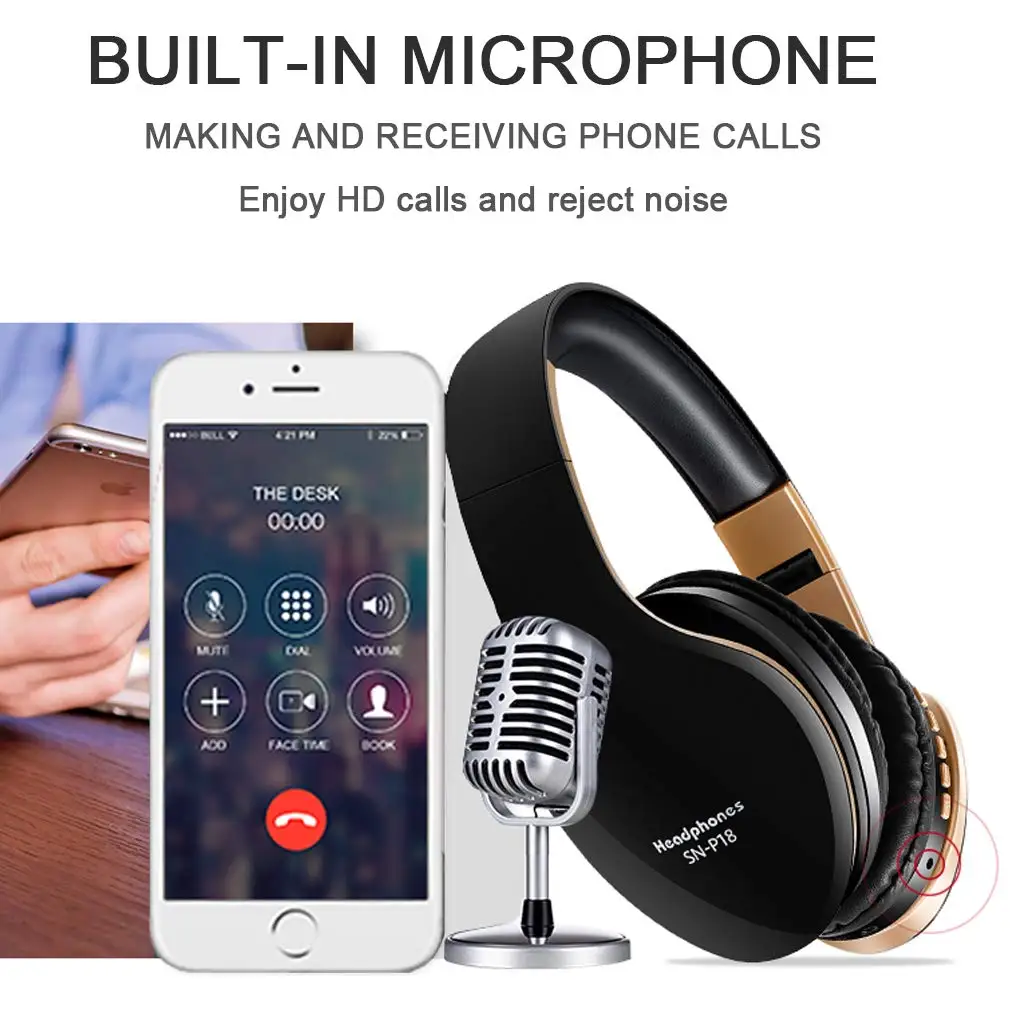 Bluetooth наушники накладные Hi Fi складные с микрофоном|Наушники и гарнитуры| |