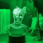 Фигурка американского рапера XXXTentacion, светодиодный ночник, крутой подарок для фанатов, Прямая поставка, комнатный декор, светильник для офиса, спальни, Настольная 3D лампа