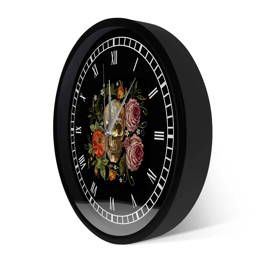Татуированные настенные часы с черепом розами смерти зло убийца татуировка