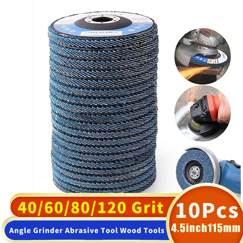 Шлифовальные диски 10 шт. откидные шлифовальные 115 мм 4 5 дюйма Зернистость 40/60/80/120