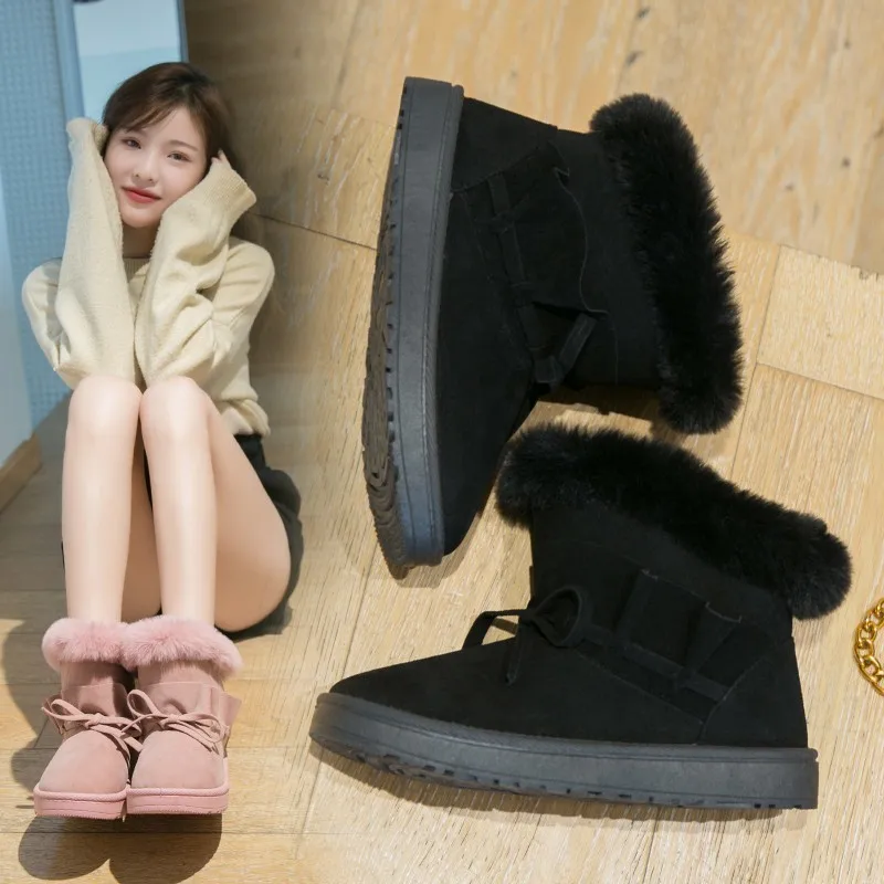 Fujin/женские зимние ботинки Прямая поставка Теплая хлопковая обувь на плоской