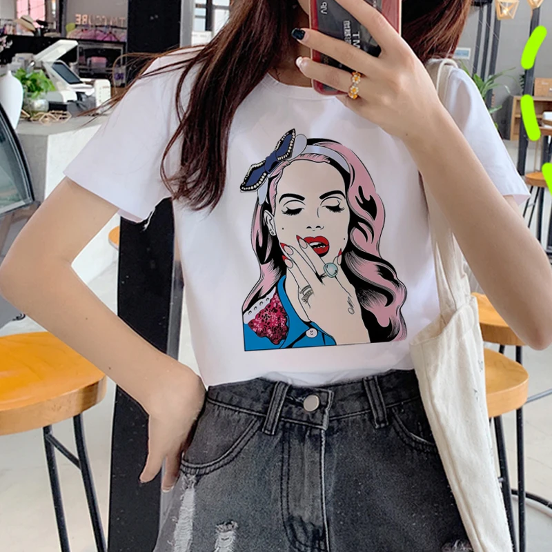 Lana Del Rey Harajuku Ullzang футболка женская с забавным принтом Футболка для фанатов 90s графическая Эстетическая футболка корейский стиль футболки женские - Цвет: 5788