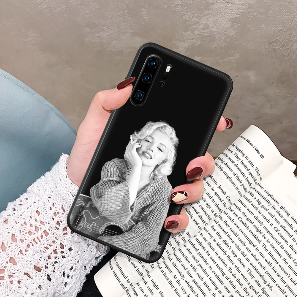 

Marilyn Monroe Phone Case For Huawei P Mate Smart 10 20 30 40 Lite Z 2019 Pro black Back Silicone Prime Fashion Hoesjes Tpu