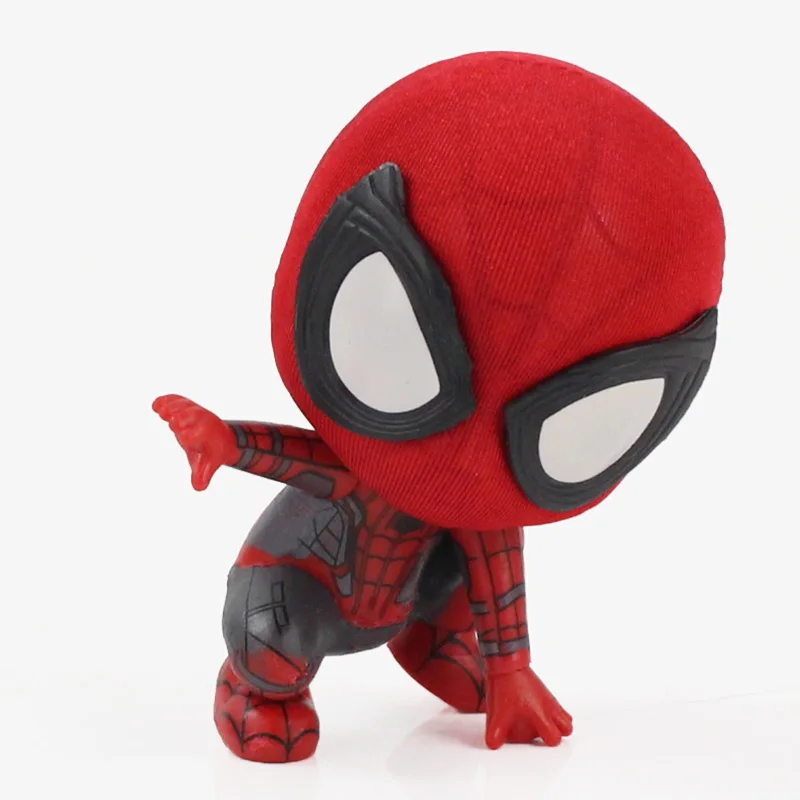 9cm Marvel Avengers Spiderman Q Cute Kawaii PVC Action Figure Collection Decoration Mini Model Toys Dolls Kids Gift Brinquedos - купить по