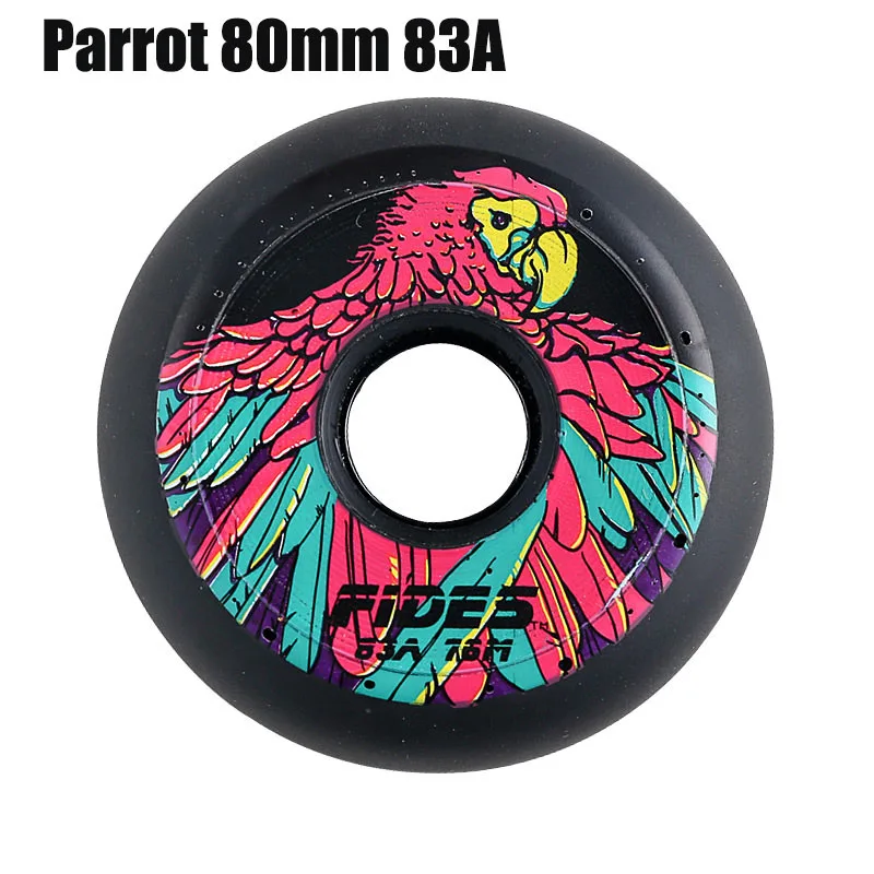 Parrot 80mm 83A 4 шт. качественные PU раздвижные колеса для роликовых коньков использовать для роликовых коньков скутер скейтборд колеса 85A 83A 90A 72 76 80 мм дропшиппинг - Цвет: Parrot 80mm 83A