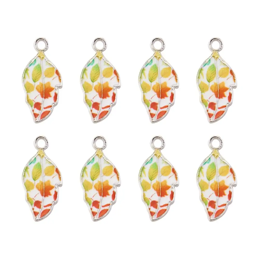 

Подвески из эмалированного сплава в виде листьев, смешанный узор, кленовый лист, Бабочка, бусины, для самостоятельного изготовления ювелирн...