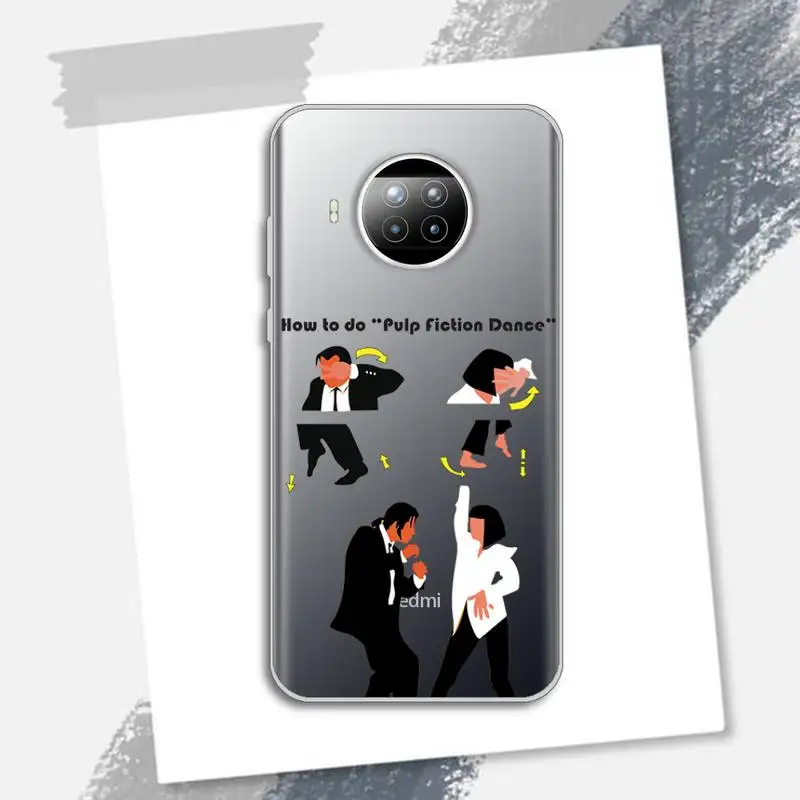 

Pulp Fiction Movie Cartoon Phone Case Transparent for Xiaomi Redmi note 10 t 8 9 pro lite 11
