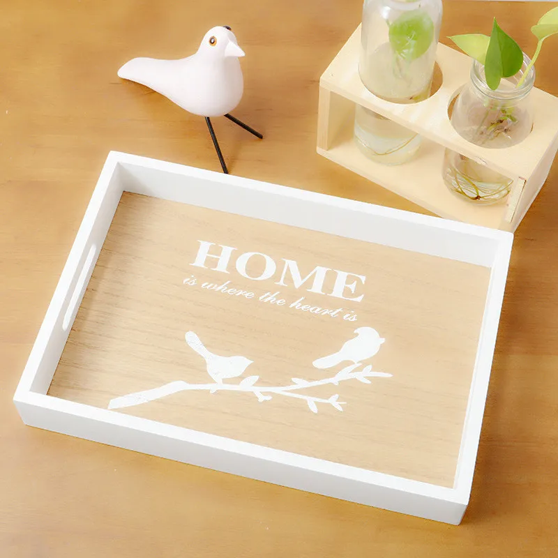 Поднос из белого дерева поднос для сервировки еды хранение косметики фруктовая