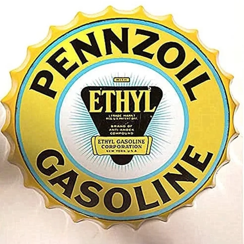 

Garage Motor Gasoline Metal Beer Cap Tin Sign Bar Cafe Home Decoration Vintage Wall Plaques Crafts Decor Art Iron Plate Painting