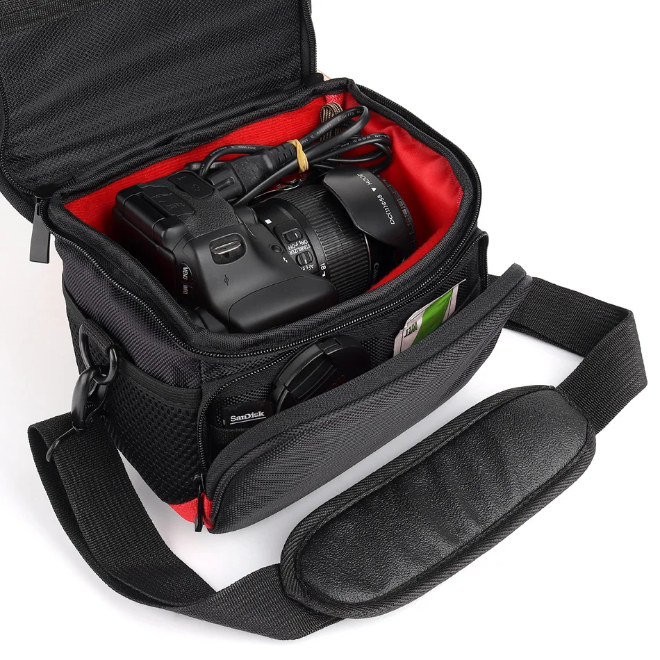 waterproof camera bag photo shoulder case for sony bag canon camera nikon panasonic fujifilm instax olympus foto bag backpack free global shipping