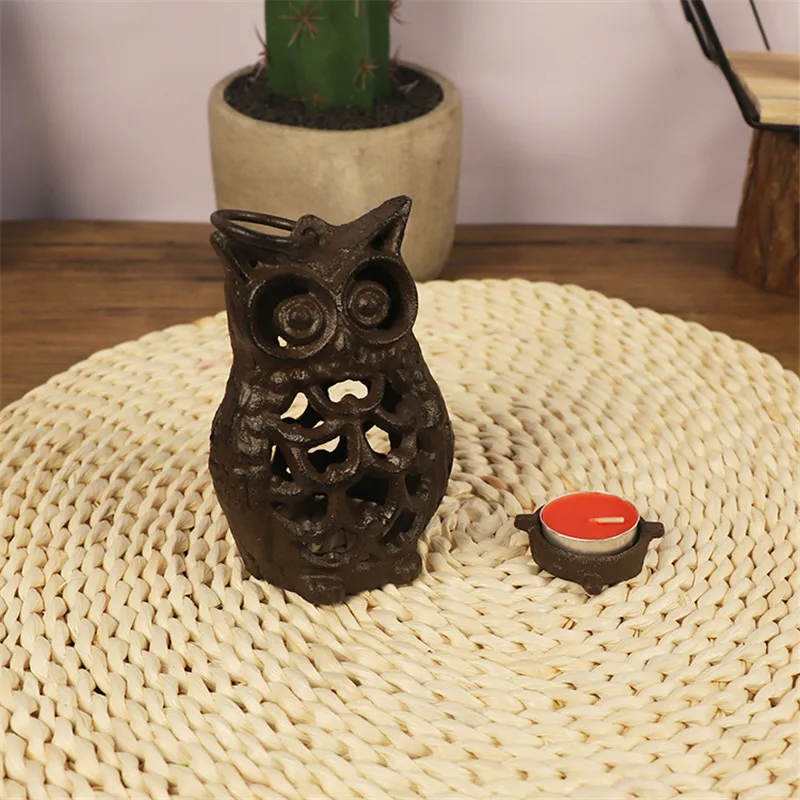 Креативные подсвечники ручной работы винтажный чугунный подсвечник в виде совы