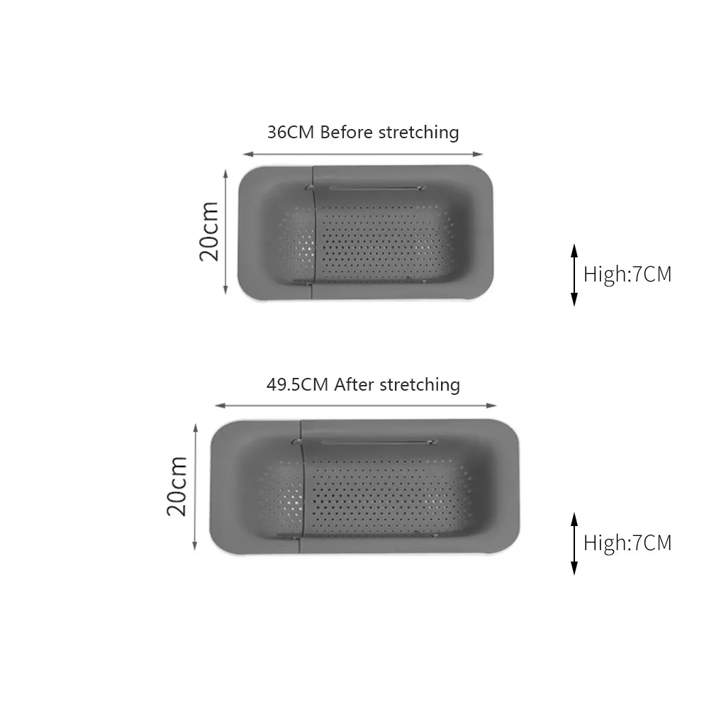 Кухонный Регулируемый складной дуршлаг дренажная корзина регулируемый над