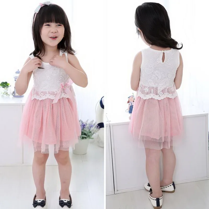 Toddler Princess Party Dress Costume for Girls Infant Baby Sleeveless Lace Summer Kids Daily Casual 0-5Y | Детская одежда и обувь