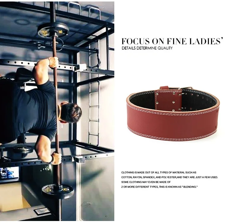 

New Thickened Leather Belt Weight Lifting Belt Squatting Hard Pull Fitness Belt Pushing Protector