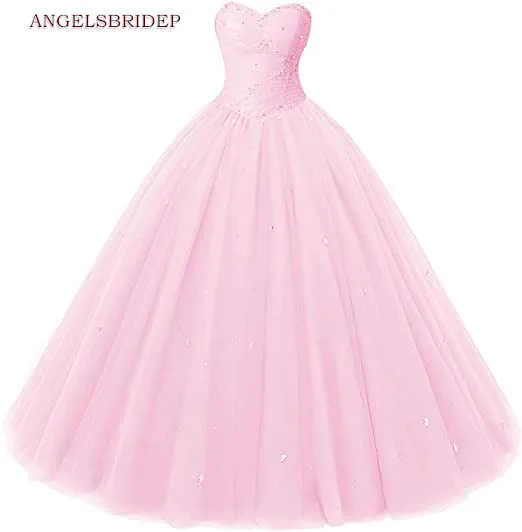 ANGELSBRIDEP Милая Quinceanera платья Vestidos De 15 Anos блестящие хрустальные тюлевые вечерние