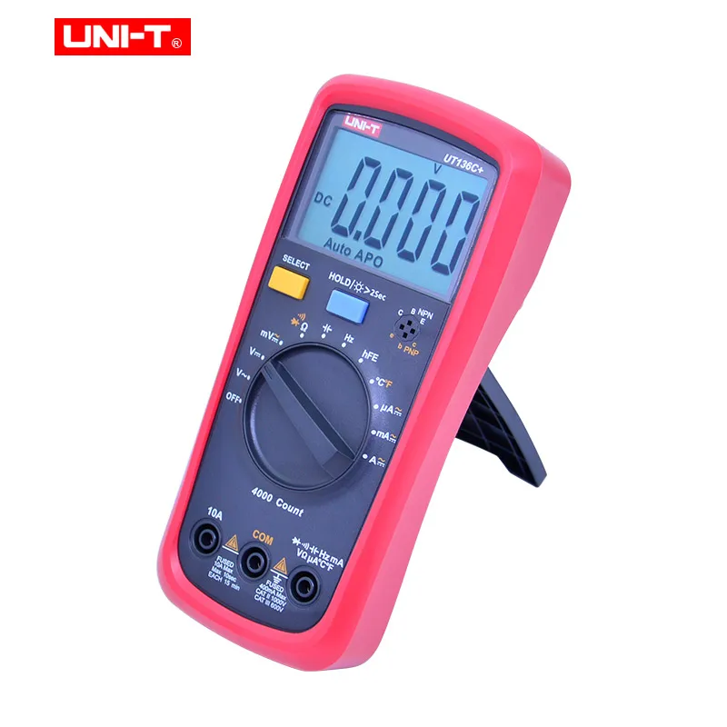 UNI-T UT136B+/UT136C+ мультиметр Цифровой мультиметр тестер AC DC Вольтметр Амперметр Ом Емкость HFE диод/Транзистор тестер