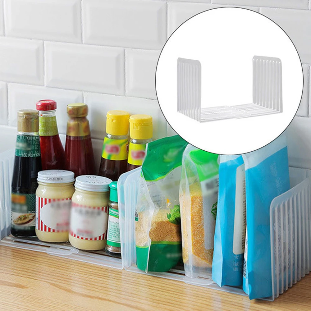 Прозрачный пластиковый холодильник выдвижная перегородка для хранения еды