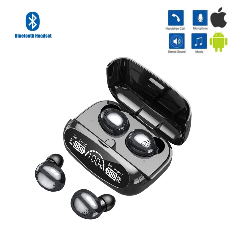 

Bluetooth-наушники TWS с зарядным футляром, 5,1 мА ч, водостойкие