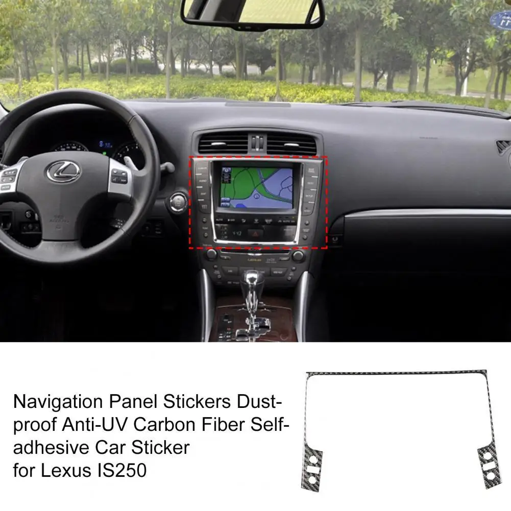 Navigation Panel Stickers Dust-proof Anti-UV Carbon Fiber Self-adhesive Car Sticker for Lexus IS250 IS300 IS350C Interior Decor