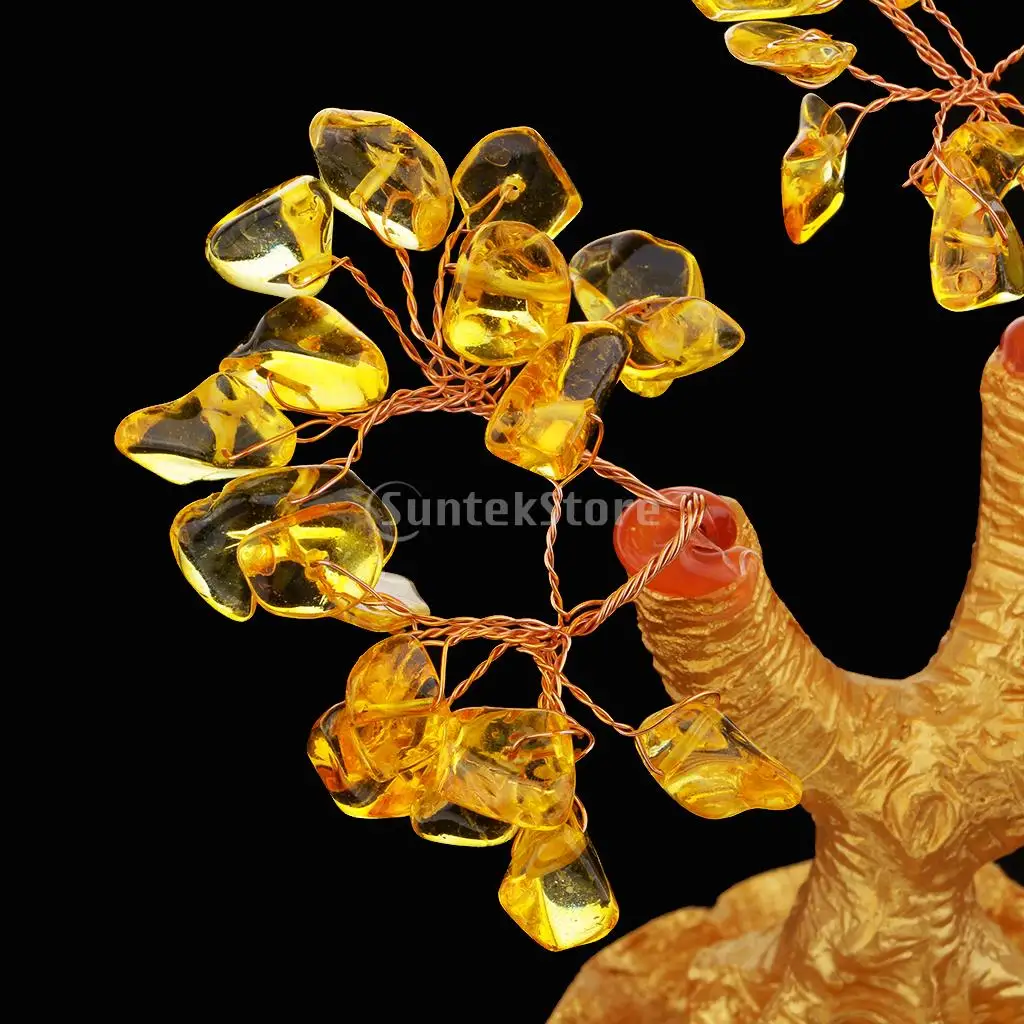 Feng Shui цитрин деньги дерево натуральный кристалл бонсай денег счастливое