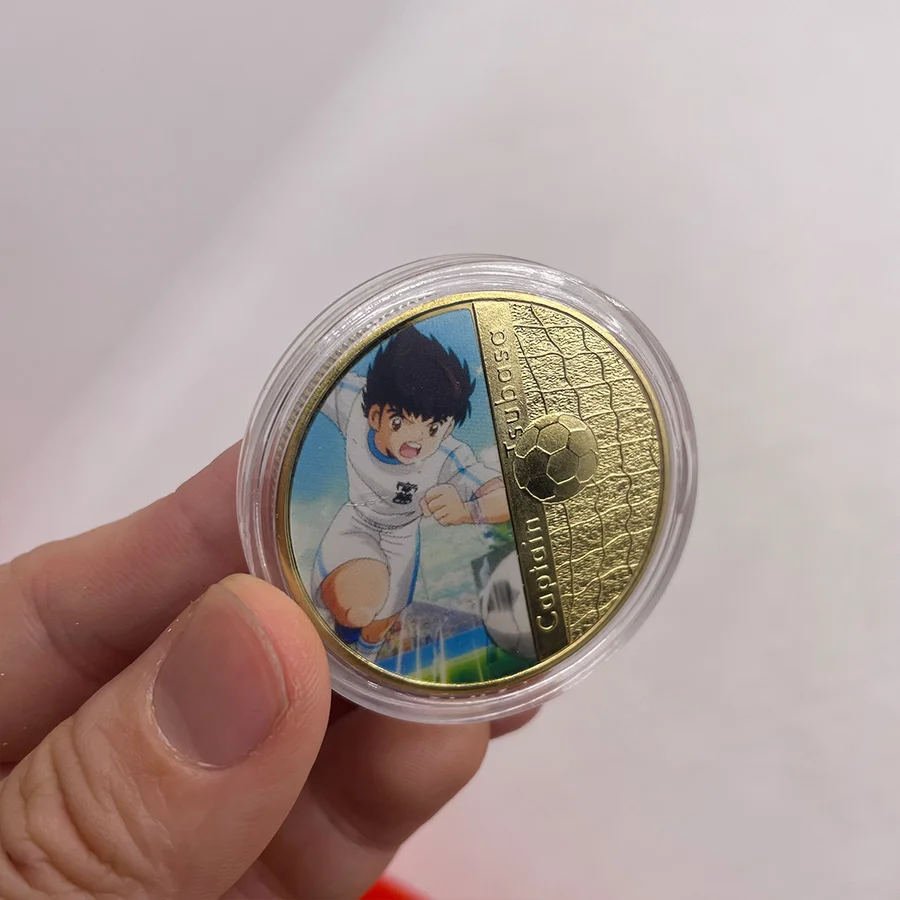 Классический мультяшный капитан Цубаса позолоченная монета японский вызов