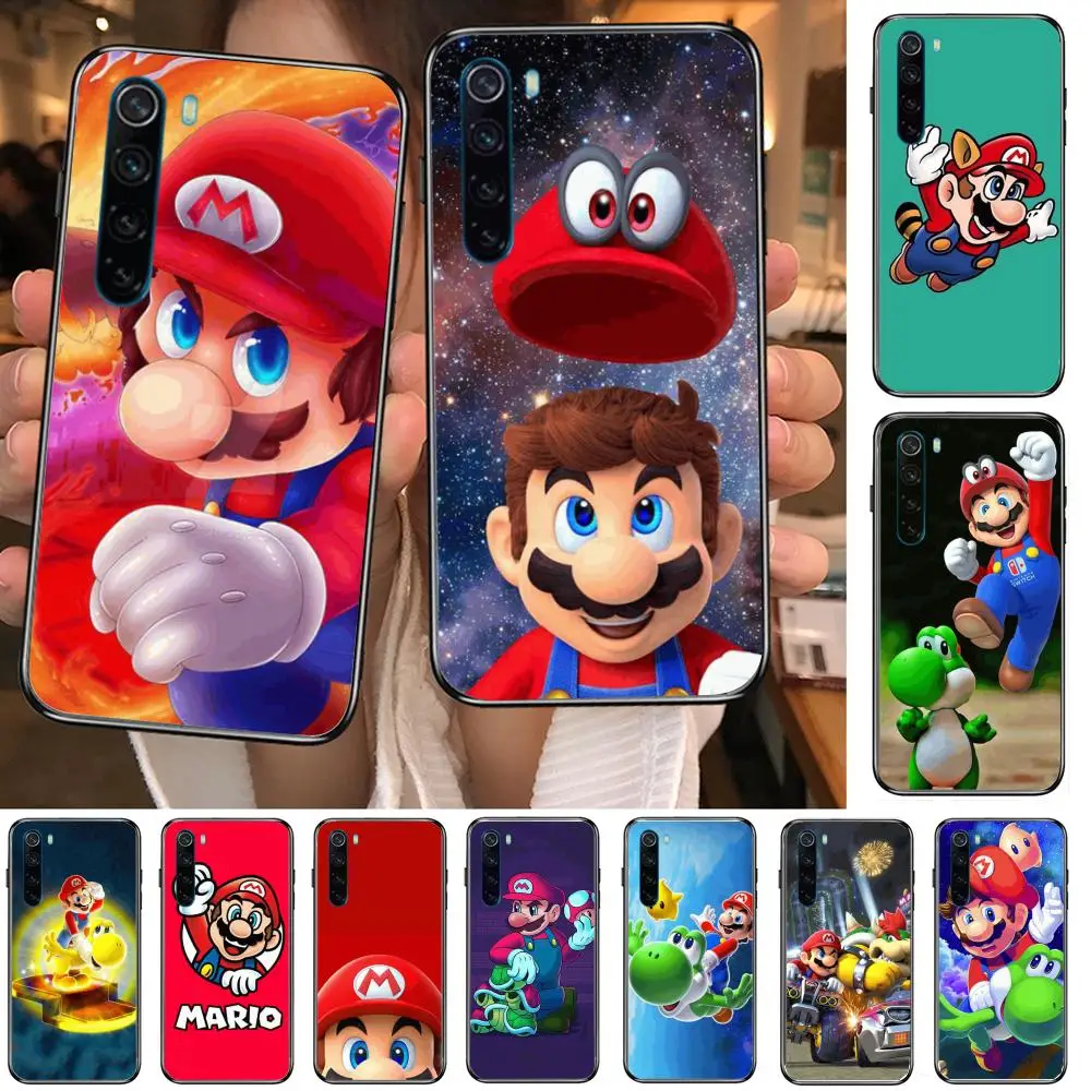 

Fun Plumber Super Marios cartoon Phone Case For XiaoMi Redmi Note 9S 8 7 6 5 A Pro T Y1 Anime Black Cover Silicone Back Pretty