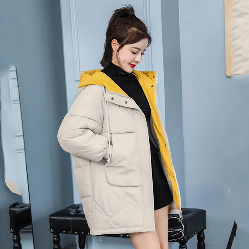 Женские зимние длинные парки размера плюс Женская куртка с капюшоном в Корейском