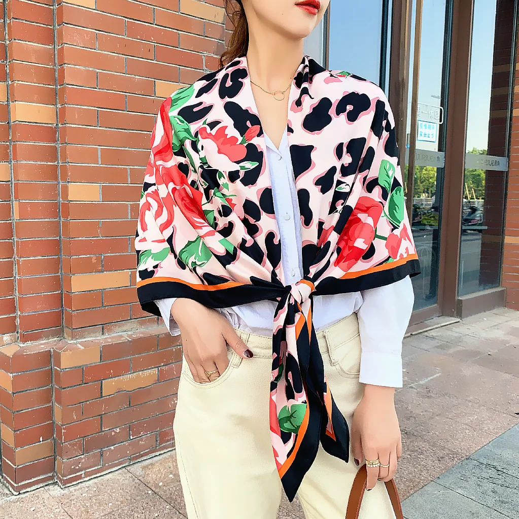 130 см роскошный новый Леопардовый розовый женский модный саржевый декоративный