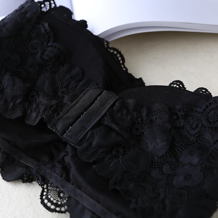 1 шт. модные летние женские цветочные кружева Bandeau бесшовный бандо без косточек Размеры 4-крюк бюстгальтер без бретелек топ