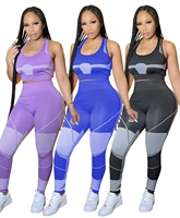 ar5737 europe and the united states 2021 sexy womens fashion tight fitting sports yoga suits casual spliced summer women