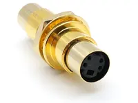 BRASS 4 Pin Mini Din Female to Female CONNECTOR New