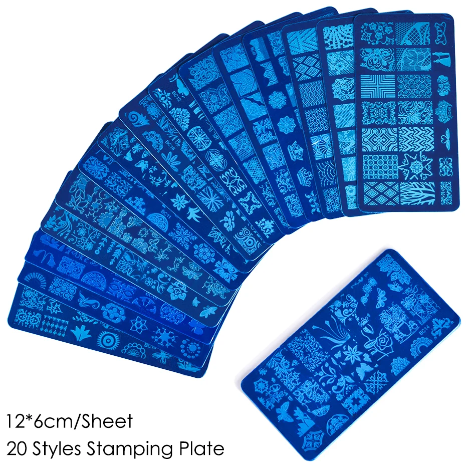 Набор пластин для стемпинга ногтей STZ трафарет печати изображений кружева цветов