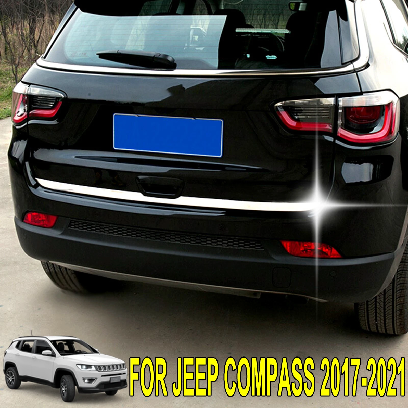 Крышка багажника из хромированной нержавеющей стали для Jeep Compass 2017-2021 - купить по