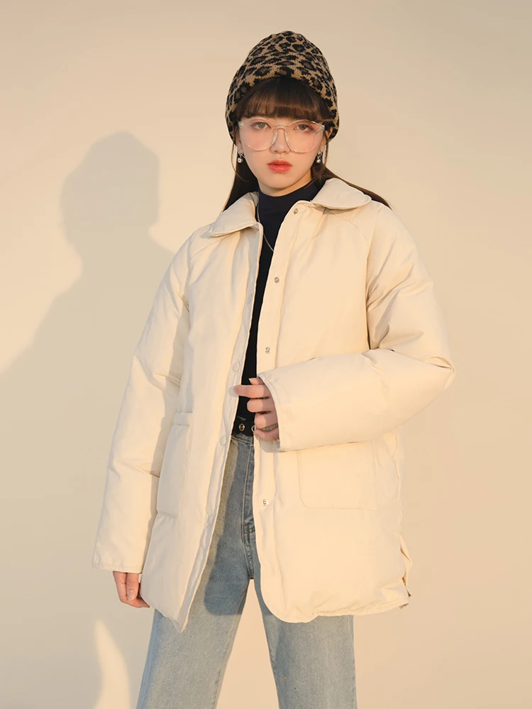 Женская зимняя верхняя одежда 2019 пальто корейская мода повседневные свободные