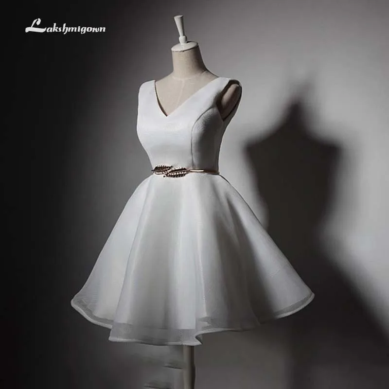 Недорогие короткие пляжные свадебные платья Lakshmigown 2023 Женские официальные с