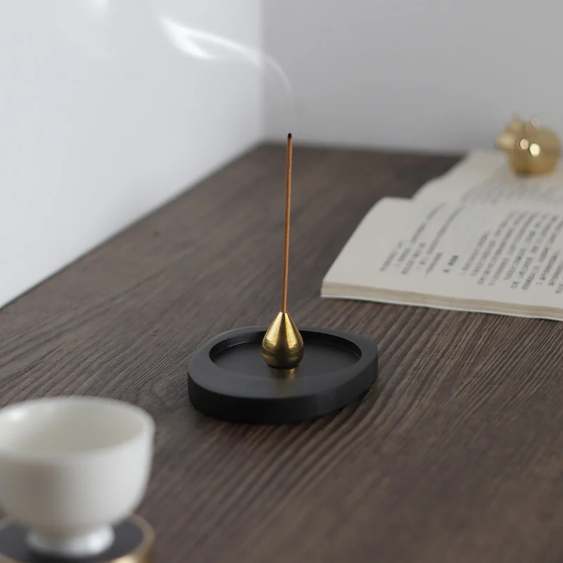 

Inkstone Incense Burner Modern Calming Aroma Base Plate Portable Pure Copper Wire Incense Tower Incense Base Tray Ornaments Gift