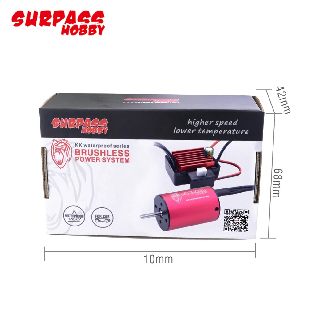 

2pcs/lot Surpass Hobby Waterproof Combo:2030 4500kv Motor and 25A ESC For 1/18 & 1/20 RC Car