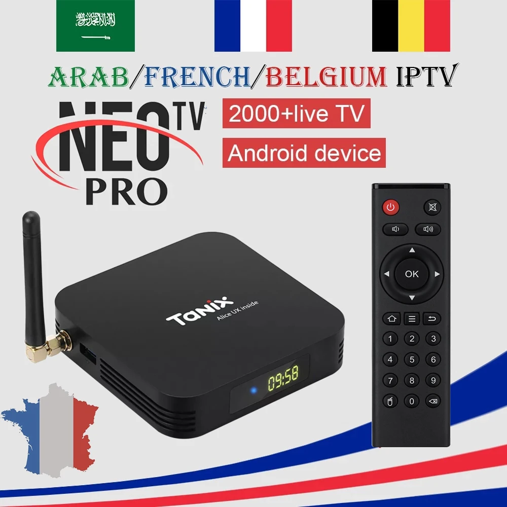 1 год NEO ТВ подписка+ Tanix TX6 Android 9,0 телеприставка Великобритания Франция Испания Nederland Португалия Смарт телеприставка IPTV с 2000+ Live