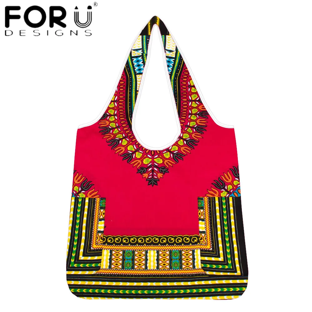 

FORUDESIGNS Hot Selling Women Shopper Handbags African Tribe Fabric Printing Female Casual Storage Bag Recycled Shopping Bolsa