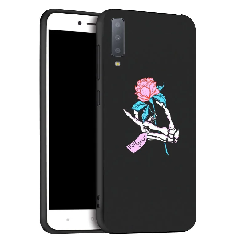x080 Чехол для samsung A6, A8 Plus, A7, A9, чехол, мягкий, 3D, мультяшный, силиконовый, черный, окрашенный, чехол для телефона, для samsung Galaxy A5, бампер - Цвет: x080