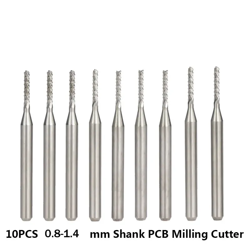 10 шт 0 8 1 4 мм PCB фрезерный набор из быстрорежущей инструментальной стали